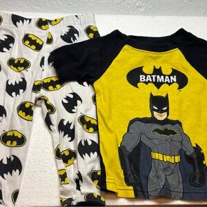 Batman Toddler Pajama Set Size 2T – Shirt & Pants – DC Comics – Yellow/Black